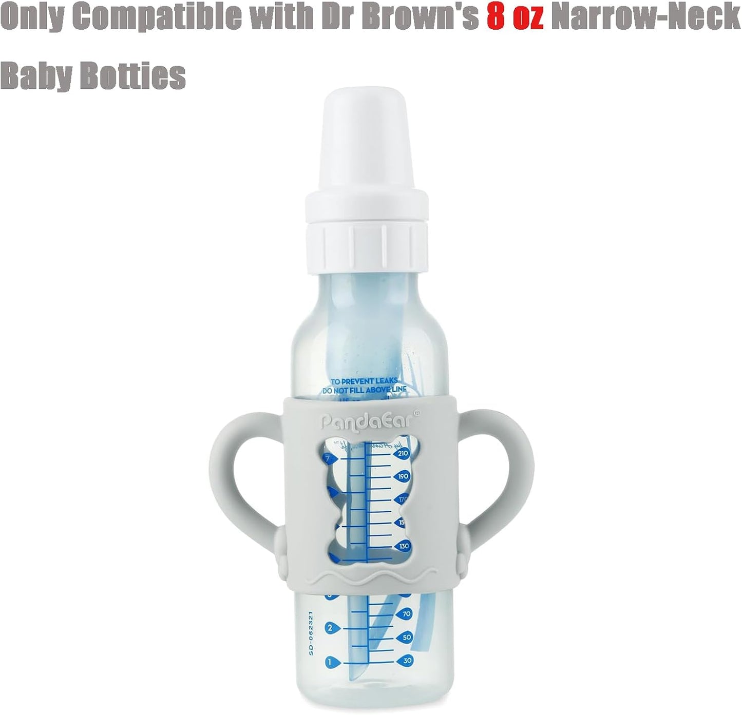 PandaEar Conjunto de 4 Alças de Silicone Compatíveis com Mamadeiras Estreitas Dr. Brown's de 250 ml (8 oz), Suportes para Mamadeira