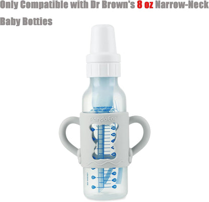 PandaEar Conjunto de 4 Alças de Silicone Compatíveis com Mamadeiras Estreitas Dr. Brown's de 250 ml (8 oz), Suportes para Mamadeira