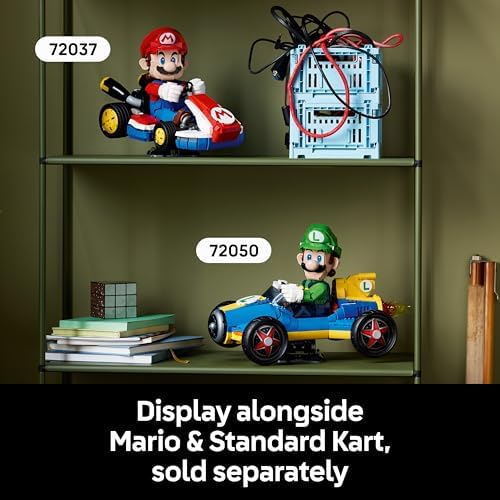 LEGO Mario Kart – Luigi e Mach 8 - Kit de Modelo de Carro e Figura de Personagem da Nintendo para Adultos - Produto Colecionável de Jogos - Ideia de Presente para Fãs - 72050