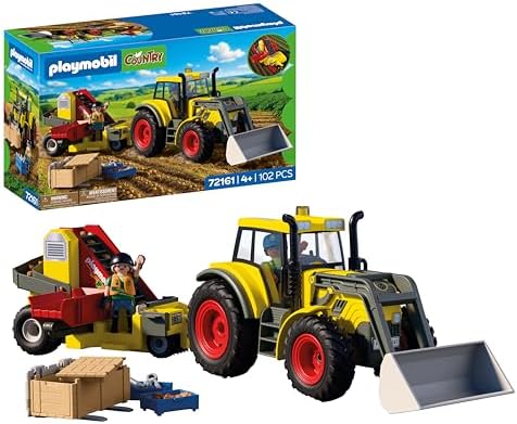 Playmobil | Country | Trator Grande com Colheitadeira de Batatas | Conjunto de Maquinário Agrícola com Carregadora Frontal, Função de Classificação e Muitos Acessórios | Para Crianças a partir de 4 Anos | 72161