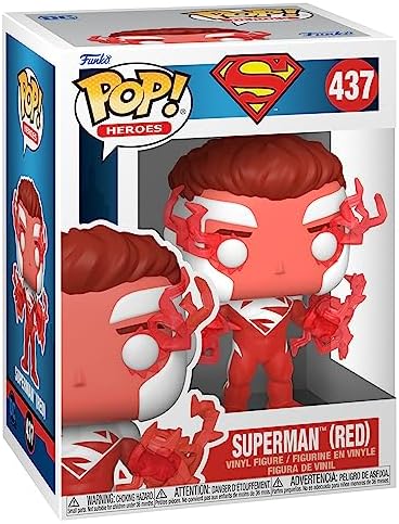 Funko POP! Heroes: DC - Superman - (Vermelho) - DC Comics - Exclusivo da Amazon - Figura de Vinil Colecionável - Ideia de Presente - Produto Oficial - Brinquedos para Crianças e Adultos - Fãs de Quadrinhos