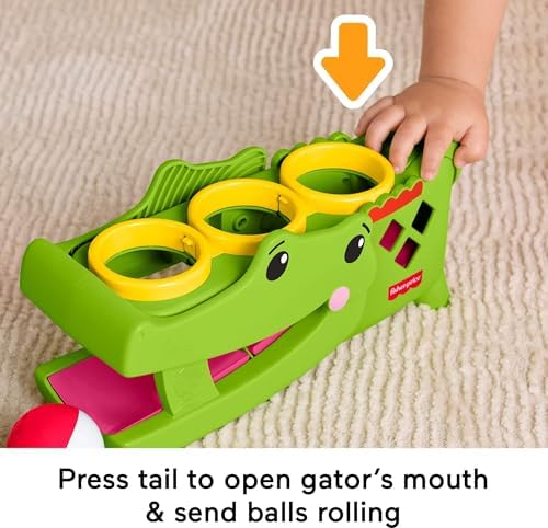 Fisher-Price Brinquedo para Bebês: Rolligator Sentado e Batente, Atividade de Engatinhar com Martelo e 3 Bolas para Desenvolvimento Infantil a partir de 9 Meses, JLB94