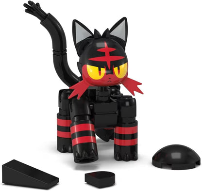 MEGA Kit de Montar Pokémon Litten com Pokébola e Figura de Ação Articulada (32 Peças) para Crianças