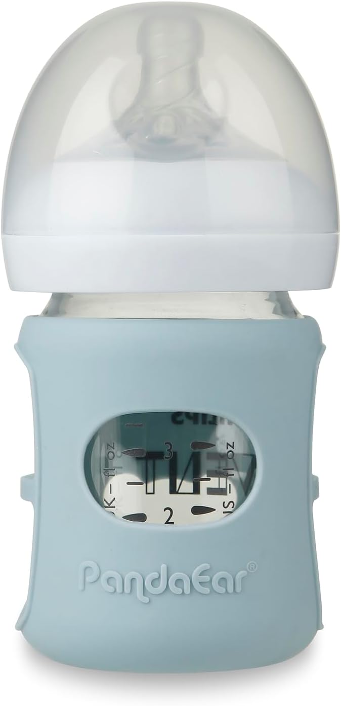 PandaEar Kit com 3 capas de silicone para mamadeiras de vidro Philips Avent Natural de 120ml (4 oz). Resistentes a quebras, inquebráveis e ao calor, livres de BPA e compatíveis com mamadeiras de vidro Avent de 120ml (4 oz).