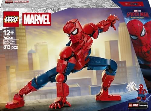 LEGO|Marvel Figura de Ação do Homem-Aranha - Brinquedo de Super-Herói com Minifigura Colecionável para Decoração de Quarto - Presente para Meninos a partir de 12 Anos e Fãs Adolescentes de Filmes - 76346