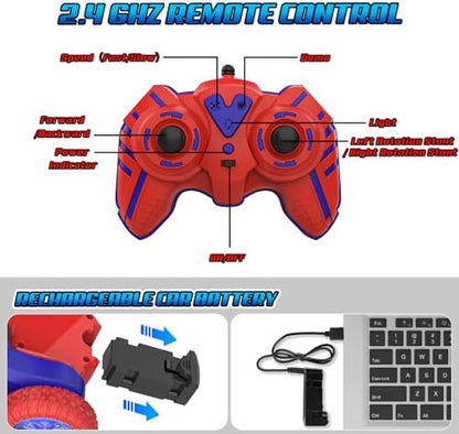 Carrinho de controle remoto para crianças de 6 a 10 anos, Caminhão Monstro Aranha RC, Brinquedo de acrobacias para meninos e meninas, Presente de Natal/Aniversário, Lembrancinha Legal para Crianças