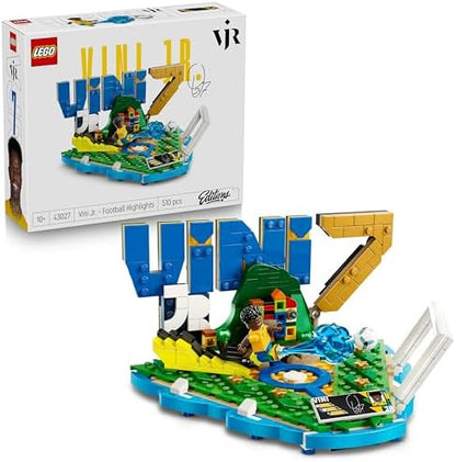 LEGO Editions Vini Jr. – Brinquedo de Destaques do Futebol - Kit de Modelo 3D para Exibição com Minifigura Colecionável - Decoração para Quarto Infantil - Presente para Meninos e Meninas a partir de 10 Anos e Fãs de Esportes Adultos - 43027