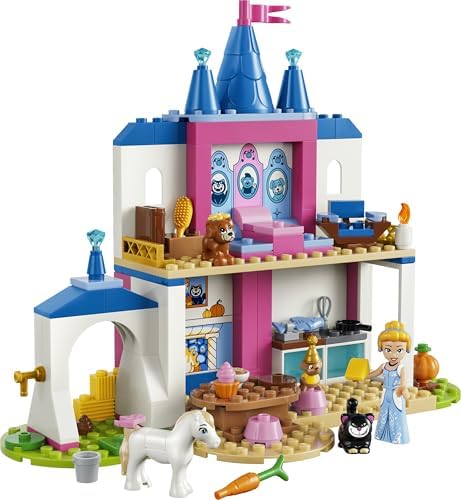 LEGO | Castelo da Cinderela e seus Amigos Animais da Disney - Conjunto Educativo com Mini Boneca e 4 Figuras de Animais - Presente de Aniversário para Meninas e Fãs a partir de 4 Anos - 43283