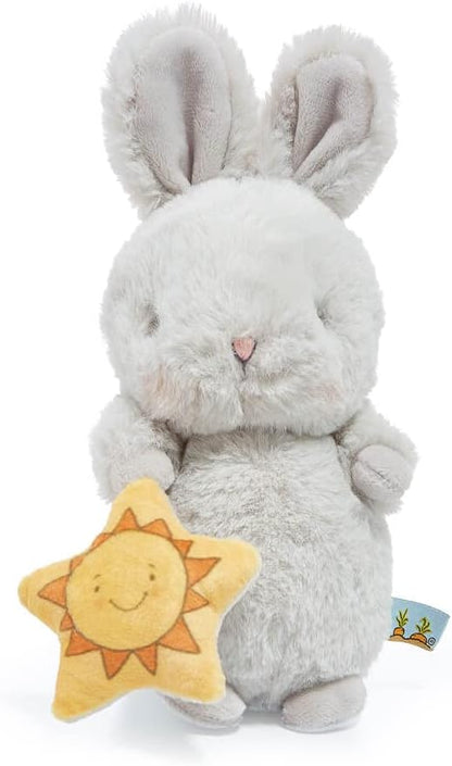 BUNNIES BY THE BAY Coelho de Pelúcia da Grey Bunny Bloom com Estrela | Brinquedo de Pelúcia Macio | Estrela de 2 Lados | 20 cm de Altura e Rosto Bordado Fofo | Seguro para Bebês