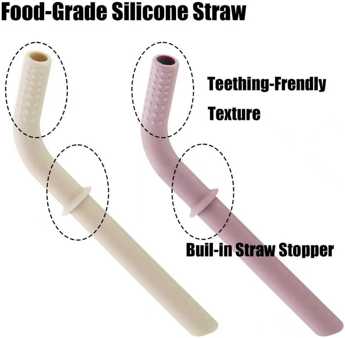 PandaEar Conjunto de 2 Copos de Treinamento em Aço Inoxidável – Copo para Bebê a partir de 6 Meses, Copo Antivazamento com Canudo, Copo com Canudo para Bebê e Copo de Introdução Alimentar para Crianças, Copo Antivazamento (260ml)