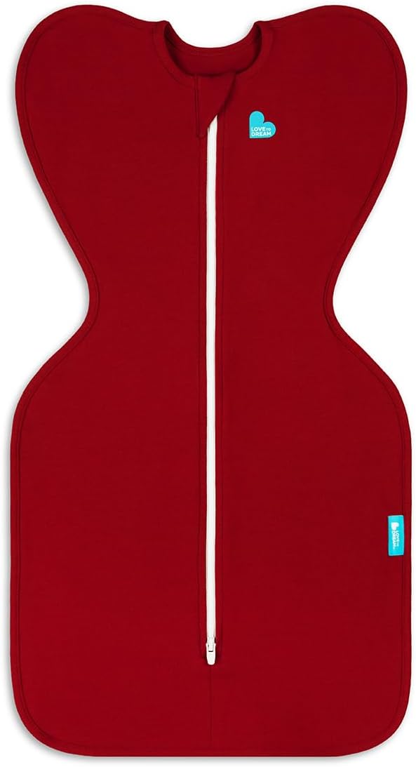 Love To Dream Saco de dormir Swaddle UP para bebês de 6 a 8,5 kg, cor bordô, ajuste perfeito, favorece uma rotina de sono saudável, 1.0 TOG, ideal para temperaturas de 20 a 24 °C, algodão lavável à máquina e zíper duplo