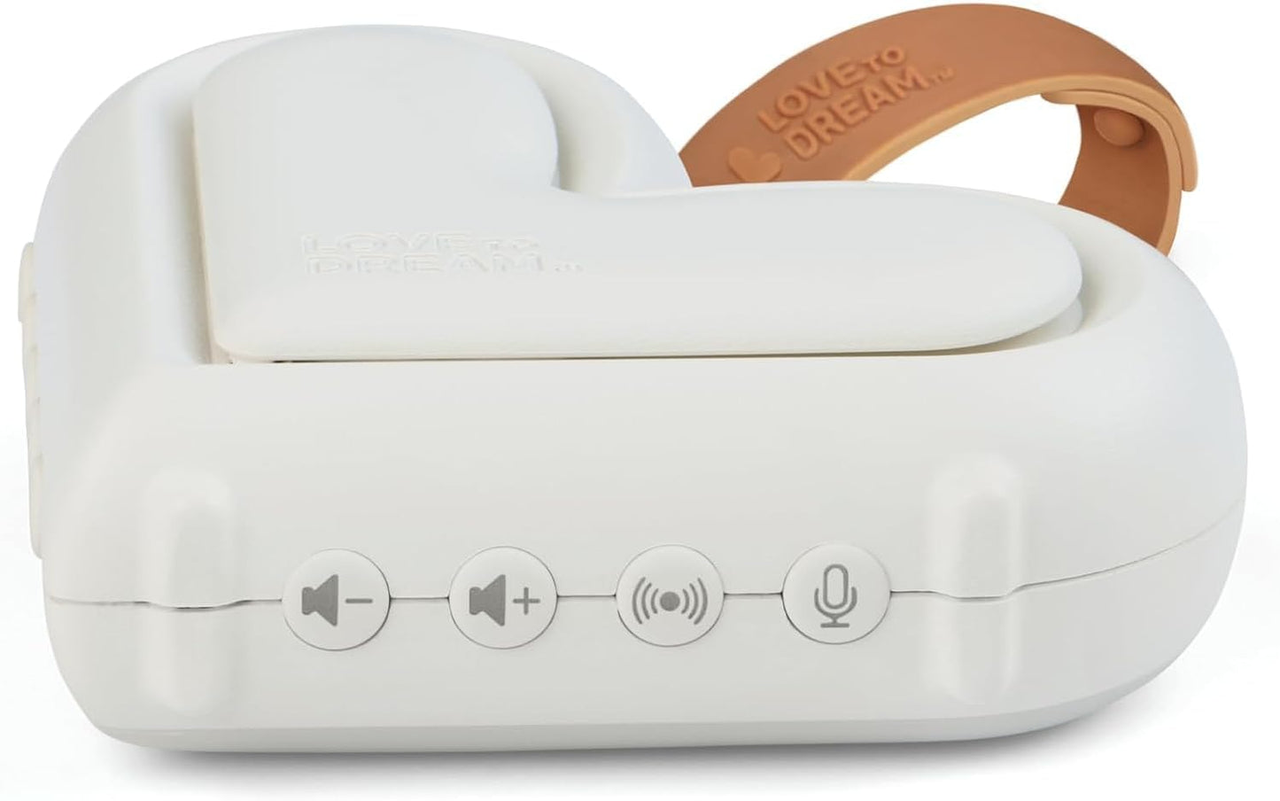 Love To Dream™ Aparelho Portátil para Dormir Bebê - Terapia Sonora Relaxante e para Dormir, 9 Sons Suaves para Bebês, Ruído Branco e Canções de Ninar com Luz Noturna, Design Compacto, Volume Ajustável e Detecção de Choro