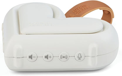 Love To Dream™ Aparelho Portátil para Dormir Bebê - Terapia Sonora Relaxante e para Dormir, 9 Sons Suaves para Bebês, Ruído Branco e Canções de Ninar com Luz Noturna, Design Compacto, Volume Ajustável e Detecção de Choro