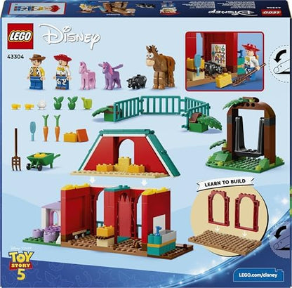 LEGO | Disney Pixar Rancho de Cavalos do Blaze - Inclui minifiguras do Woody e da Jessie, além de 2 cavalos, um pégaso e um porco - Presente para meninas e meninos a partir de 4 anos e fãs de Toy Story 5 - 43304