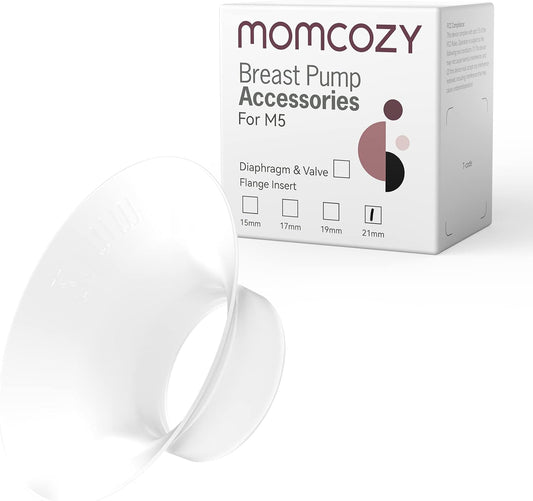 Momcozy Inserto de brida de 21 mm compatible con Momcozy M5. Accesorios de recambio originales para extractor de leche M5, 1 unidad (21 mm)