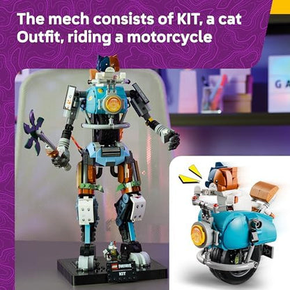 LEGO Fortnite KIT Brinquedo - Figura Interativa com Picareta Garra Poderosa e Roda Giratória para Decoração de Quarto Infantil - Presente Gamer para Meninos, Meninas e Adolescentes a partir de 12 Anos - 77081