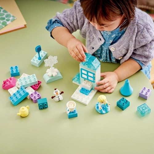 LEGO DUPLO Disney Frozen Caixa Criativa com Elsa e Olaf - Brinquedo Educativo para Desenvolvimento da Coordenação Motora em Crianças - Conjunto Montessori com 2 Figuras - Presente para Meninas e Meninos a partir de 2 Anos - 10462