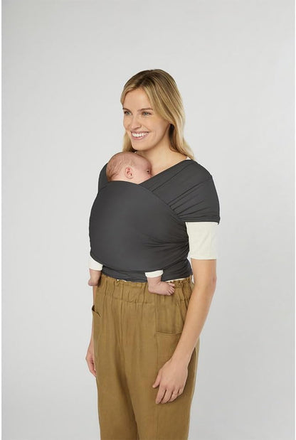 Ergobaby Canguru para bebês desde o nascimento até 11,3 kg, modelo Aura Knit, feito com tecidos reciclados, elástico e respirável, unissex, preto macio.