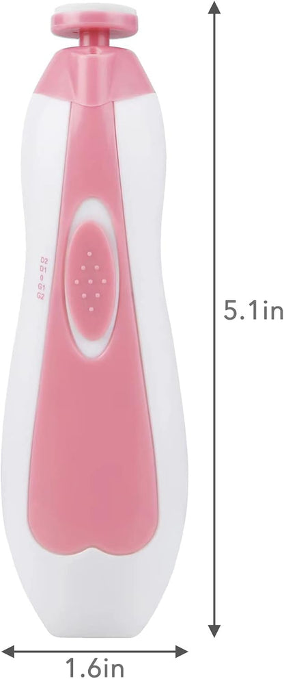 PandaEar Aparador de unhas elétrico para bebês, lixa de unhas elétrica para bebês e crianças pequenas, kit com 6 lixas de reposição extras (rosa)