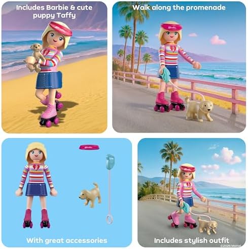 Playmobil | Barbie x Malibu | Conjunto de Patinação com a Cadelinha Taffy e Tênis Conversíveis | Para crianças a partir de 4 anos | 72126