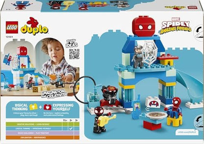 LEGO DUPLO Marvel Team Spidey Webquarters - Brinquedo Educativo para Desenvolvimento da Coordenação Motora em Crianças - Conjunto Montessori - Presente para Meninos a partir de 2 Anos e Fãs do Homem-Aranha e seus Incríveis Amigos - 10464