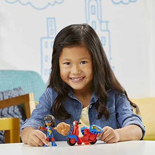 Homem-Aranha e seus Incríveis Amigos Marvel - Figura de Ação da Ms. Marvel e Moto Gigante, Brinquedo Pré-escolar para Crianças a partir de 3 Anos