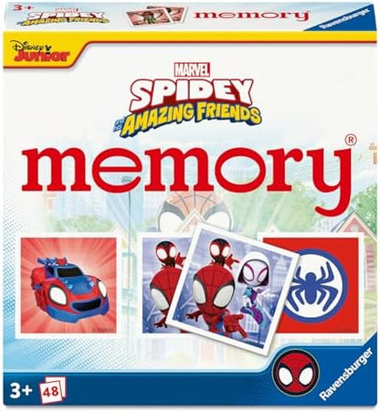 Jogo da Memória Miniatura Ravensburger Marvel Homem-Aranha e Seus Incríveis Amigos para Crianças a partir de 3 Anos - 2 a 6 Jogadores
