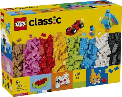 LEGO Conjunto Classic de Peças Criativas Coloridas - Brinquedo para Desenvolvimento da Coordenação Motora Fina - Construa Animais, Figuras de Dinossauros e Veículos, incluindo Avião e Carro Presente de Aniversário para Meninos e Meninas a partir de 5 Anos