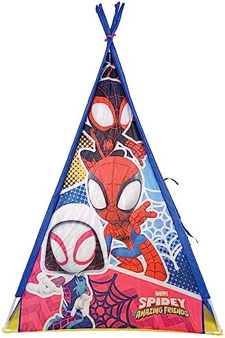 Tenda de Brincar Infantil do Homem-Aranha e Seus Incríveis Amigos - Design Oficialmente Licenciado para Brincadeiras e Aventuras Imaginativas Dentro e Fora de Casa - Para Crianças a partir de 2 Anos