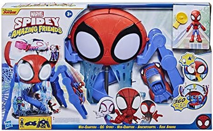 Conjunto de Brinquedo Marvel Homem-Aranha e Seus Incríveis Amigos - Quartel-General com Luzes, Sons, Homem-Aranha e Veículo, para Crianças a partir de 3 Anos, Multicolorido