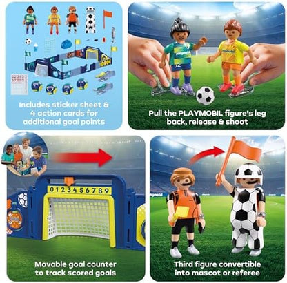 Playmobil | My Life | Arena de Futebol | Campo com Mecanismo de Chute e 2 Gols | Brinquedo de Futebol para Crianças a partir de 4 Anos | 72056