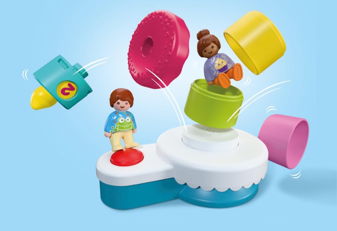 Playmobil | JUNIOR | JUNIOR: Bolo de Aniversário | Bolo Surpresa com Efeito de Pulo, Vela Giratória e Bonecos | Para Crianças a Partir de 4 Anos | 72086