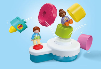 Playmobil | JUNIOR | JUNIOR: Bolo de Aniversário | Bolo Surpresa com Efeito de Pulo, Vela Giratória e Bonecos | Para Crianças a Partir de 4 Anos | 72086