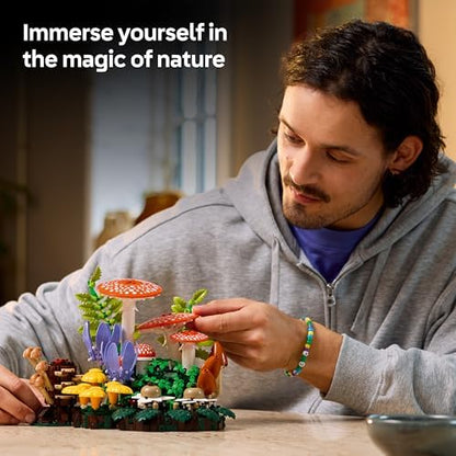 LEGO Botanicals Cogumelos da Floresta - Conjunto de Plantas Artificiais para Adultos - Inclui um Cogumelo e Flores Artificiais para Decoração de Sala de Estar ou Quarto - Ideia de Presente DIY - 11505