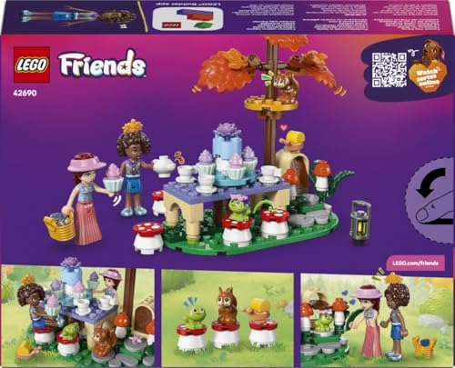LEGO Friends Festa do Chá na Floresta - Conjunto de Interpretação de Papéis com 2 Mini Bonecas, 3 Figuras de Animais e Acessórios de Comida de Brinquedo - Ideia de Presente de Aniversário para Meninas a partir de 6 Anos - 42690