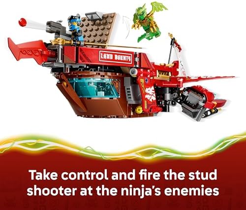 LEGO NINJAGO Land Bounty - Brinquedo Ninja 3 em 1 que se transforma em barco voador, carro e moto - Inclui 6 minifiguras - Presente de aniversário para meninos a partir de 9 anos e fãs de Dragon Ball Rising - 71869