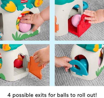 Fisher-Price Brinquedo Baby: Sapo Musical com Luzes e Rolamentos, Bolas que Caim e 3 Bolas para Desenvolvimento Infantil (A partir de 6 Meses), JLB96