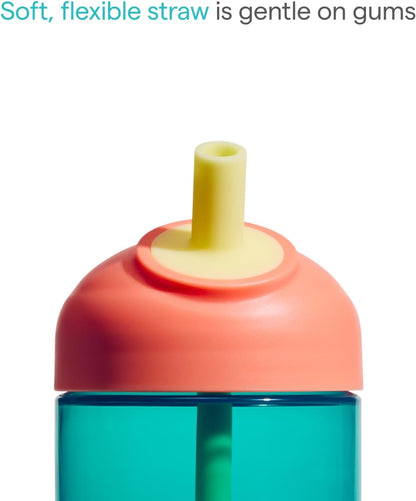 Munchkin Kit com 2 Copos : Copo com Canudo Perfect Angle e Copo Miracle | 296 ml | Verde-azulado