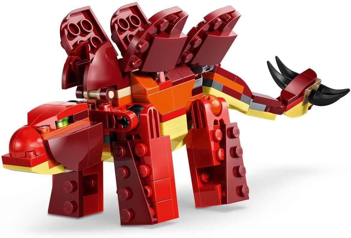 LEGO Creator 3 em 1 Dinossauro Feroz - Monte figuras de Velociraptor, Estegossauro ou Pterossauro com esqueleto e dentes afiados - Ótima ideia de presente de aniversário para meninos e meninas a partir de 8 anos - 31379