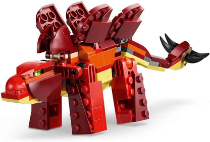 LEGO Creator 3 em 1 Dinossauro Feroz - Monte figuras de Velociraptor, Estegossauro ou Pterossauro com esqueleto e dentes afiados - Ótima ideia de presente de aniversário para meninos e meninas a partir de 8 anos - 31379