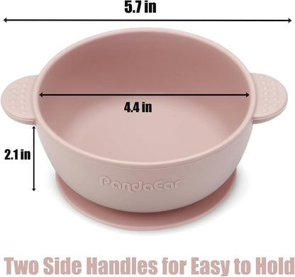 PandaEar Tigelas de silicone com ventosa para bebês | Conjunto com 3 tigelas com ventosa para bebês, crianças pequenas e bebês | Conjunto de tigelas para alimentação de bebês | Macias, seguras e livres de BPA,