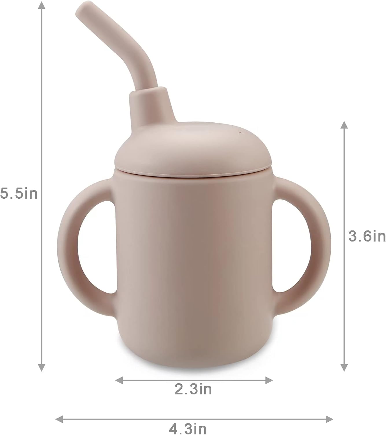 PandaEar Copo de treinamento para beber, 100% silicone, com canudo, para bebês e crianças pequenas (rosa)