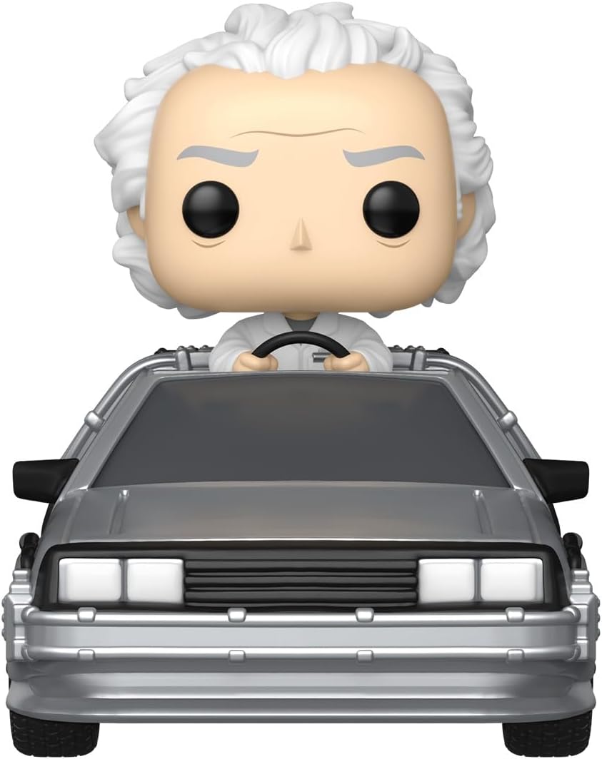 Funko Pop! Rides Deluxe: De Volta para o Futuro – Doutor com Máquina do Tempo - Dr. Emmett Brown - De Volta para o Futuro - Figura de Vinil Colecionável - Ideia para Presente - Produtos Oficiais - Brinquedos para Crianças e Adultos