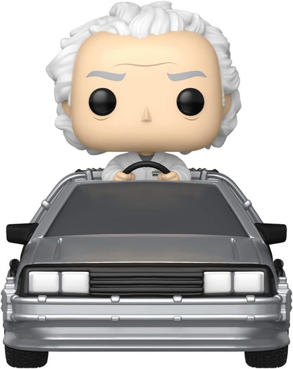 Funko Pop! Rides Deluxe: De Volta para o Futuro – Doutor com Máquina do Tempo - Dr. Emmett Brown - De Volta para o Futuro - Figura de Vinil Colecionável - Ideia para Presente - Produtos Oficiais - Brinquedos para Crianças e Adultos