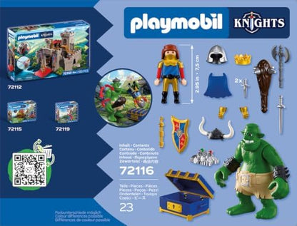 Playmobil | Cavaleiros | Troll com Tesouro do Cavaleiro do Leão | Figura de Troll com Clava Móvel e Baú de Tesouro | Brinquedo de Cavaleiros para Crianças a partir de 4 anos | 72116