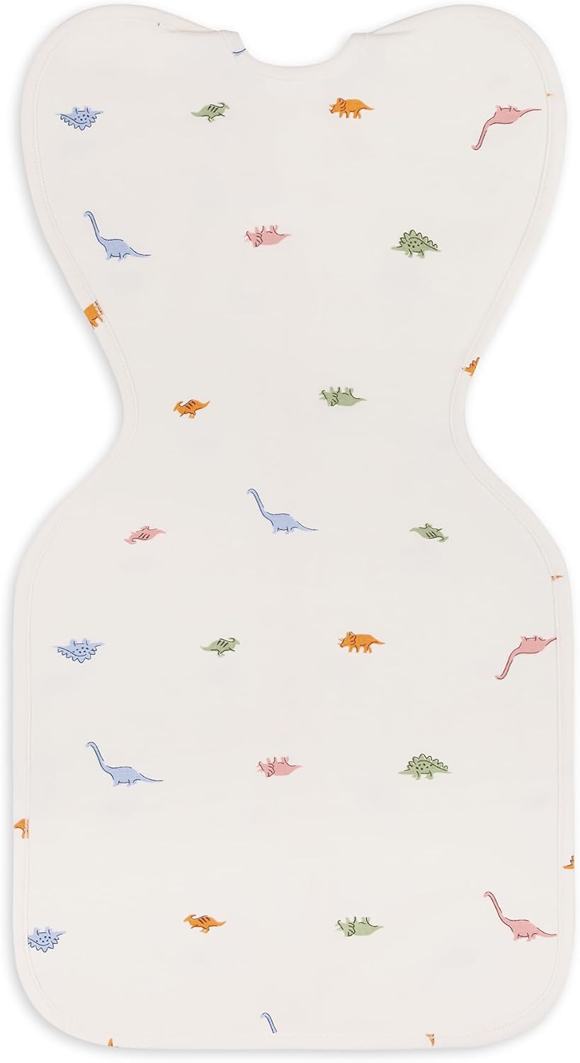 Love To Dream™ Swaddle UP™, Recém-nascido 2,2–3,8 kg – Creme Dinosnore | Ajuste perfeito, promove uma rotina de sono saudável | 1,0 Tog Ideal para primavera e verão (20–24 °C) | Algodão lavável à máquina com zíper duplo