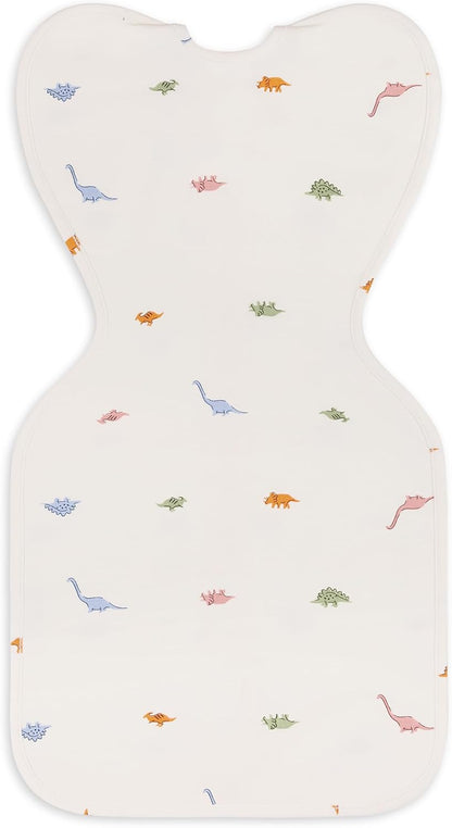Love To Dream™ Swaddle UP™, Recém-nascido 2,2–3,8 kg – Creme Dinosnore | Ajuste perfeito, promove uma rotina de sono saudável | 1,0 Tog Ideal para primavera e verão (20–24 °C) | Algodão lavável à máquina com zíper duplo