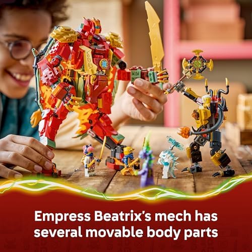 LEGO NINJAGO Dragão Mecânico Transformável do Wyldfyre - Figura de Ação Ninja 2 em 1 com o Mecânico da Imperatriz Beatrix e 6 Minifiguras - Presente de Aniversário para Meninos e Fãs a partir de 9 Anos - 71868