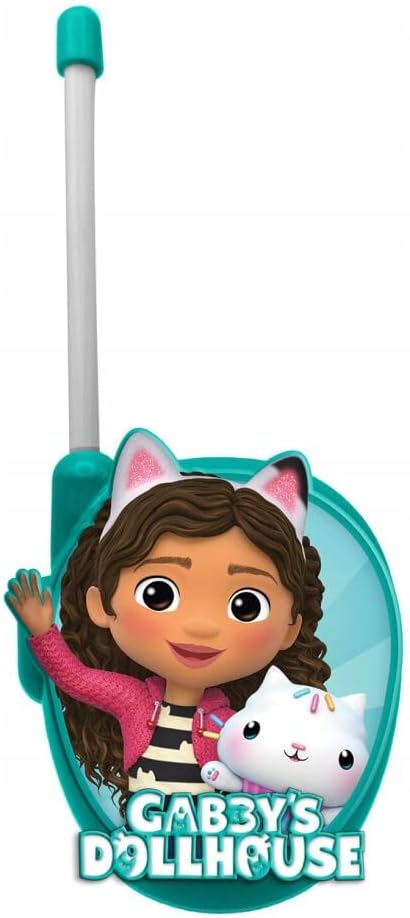 Gabby’s Dollhouse Walkie-talkies 3D para crianças a partir de 3 anos | Alcance de 50 m com antena integrada, botão de pressionar para falar, conjunto de brinquedo de comunicação leve | 2 unidades para presente