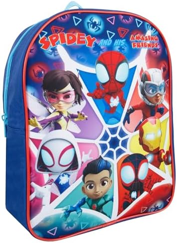 Mochila Marvel Homem-Aranha e Seus Incríveis Amigos | Mochila do Homem-Aranha | Mochilas Escolares Infantis | Mochilas para Crianças | Tamanho Único Azul